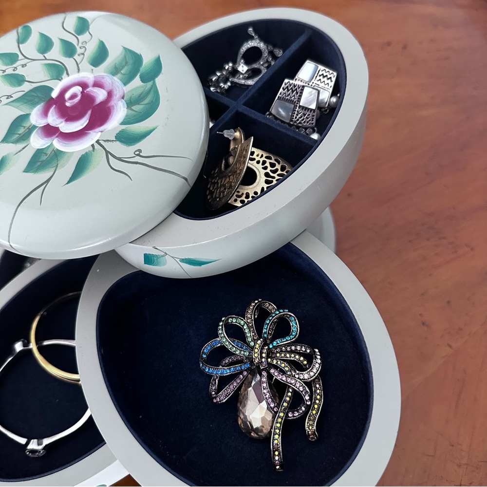 FLEX ZORN Floral Jewelry Box with Compartments - Picture 14 of 16